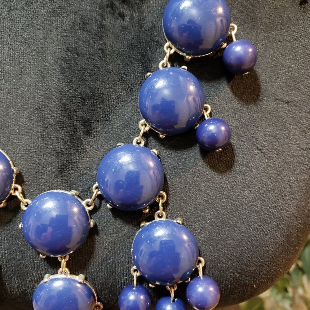 Womens Blue Bubble Crystal Statement Necklace Jew… - image 4